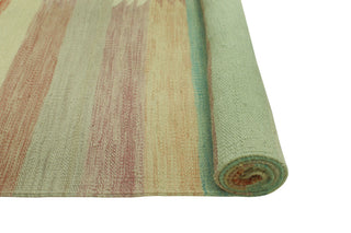 Sun Faded Flatweave Jaan Blue/Rust Rug, 6'5 x 9'8