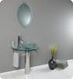 Attrazione Modern Glass Bathroom Vanity With Frosted Edge Mirror, FFT9152BN