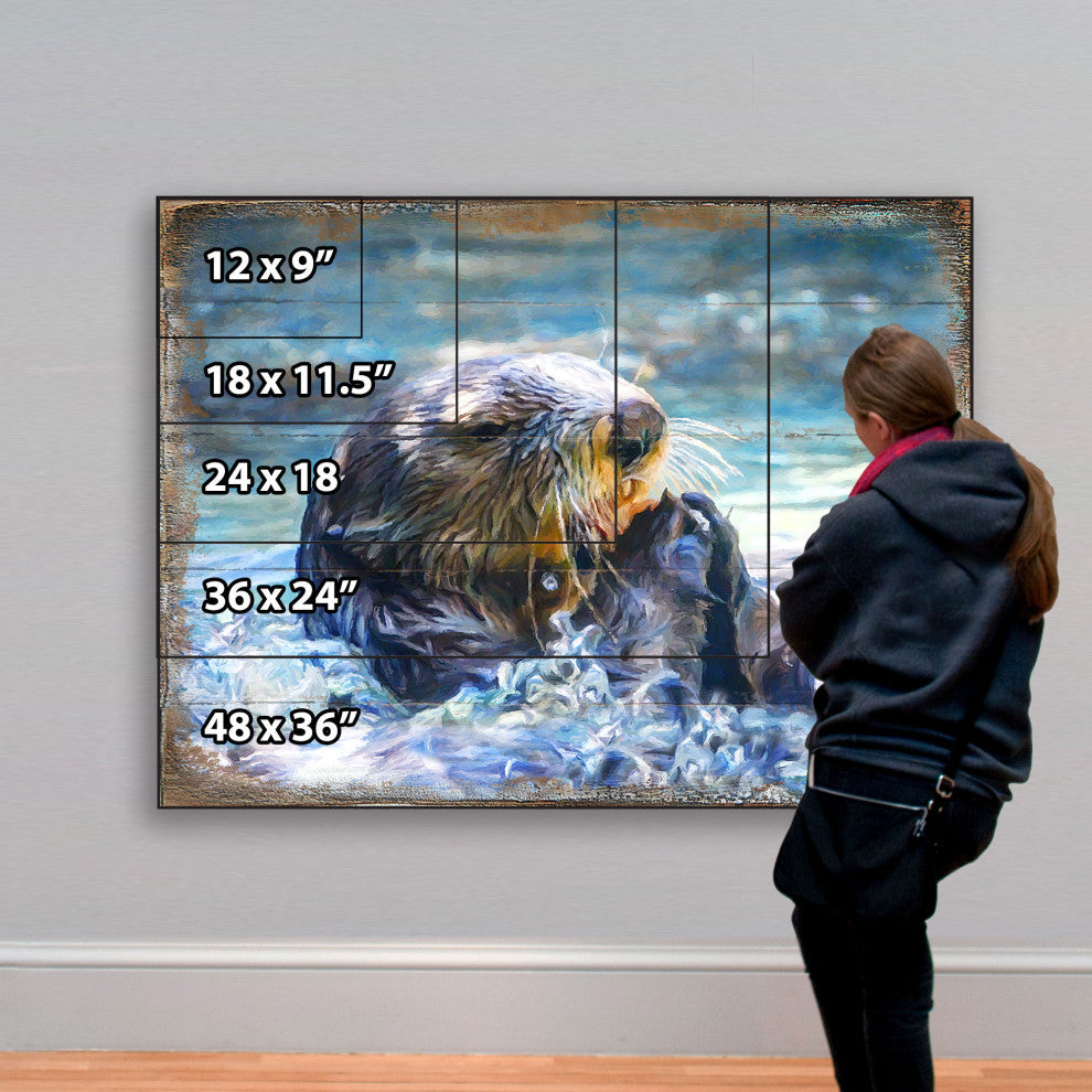Otter Wooden Block, 36 X 24