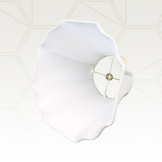 Royal Designs Flare Bottom Outside Corner Scalloped Basic Lamp Shade, Beige, Whi