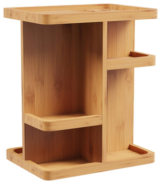 Lavish Home Bamboo Countertop Makeup Organizer Carousel
