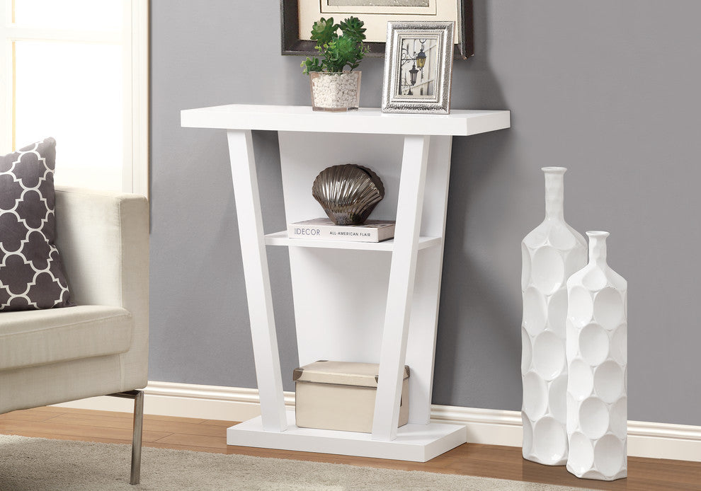 Accent Table, 32" White Hall Console