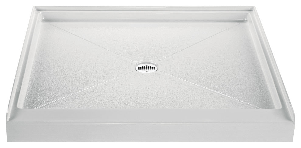 Shower Base With Center Drain, White 47.75x47.75