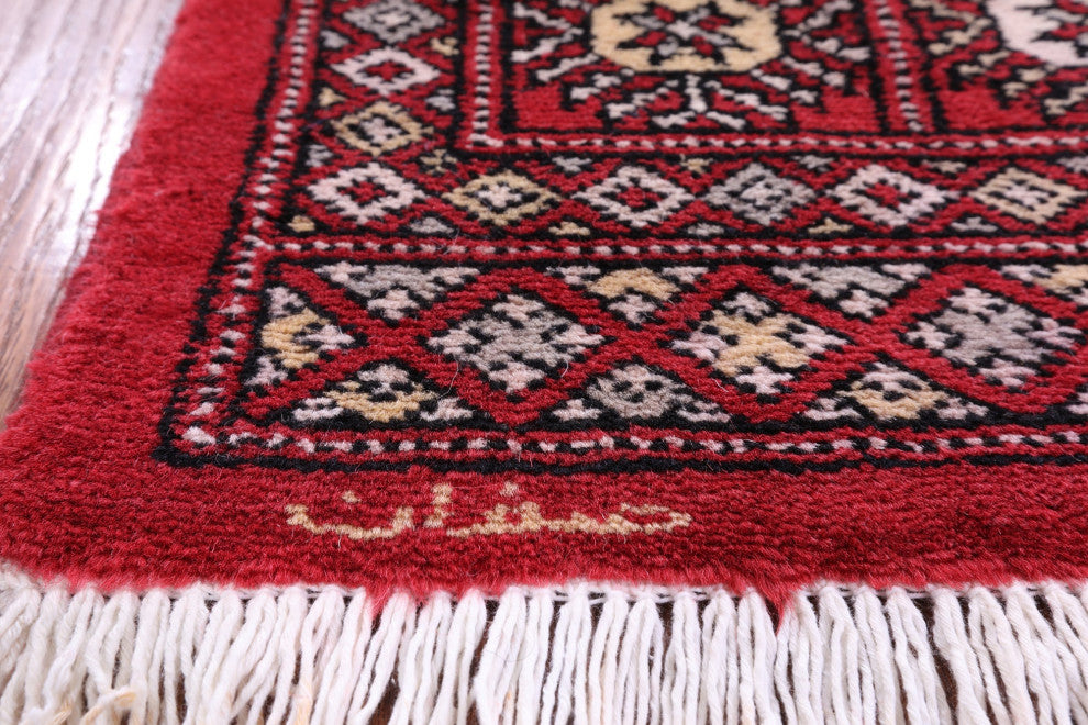 Signed Silky Bokhara Handmade Wool Runner Rug 2' 7" X 9' 10" - Q13782