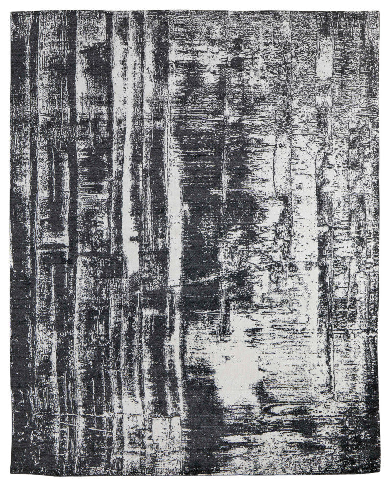 Eshwar R8929 Modern/Industrial/Global Rug, Black/White, 5'x8'