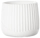 Cement Pot with Embossed Column Pattern Design Painted White Finish, Small