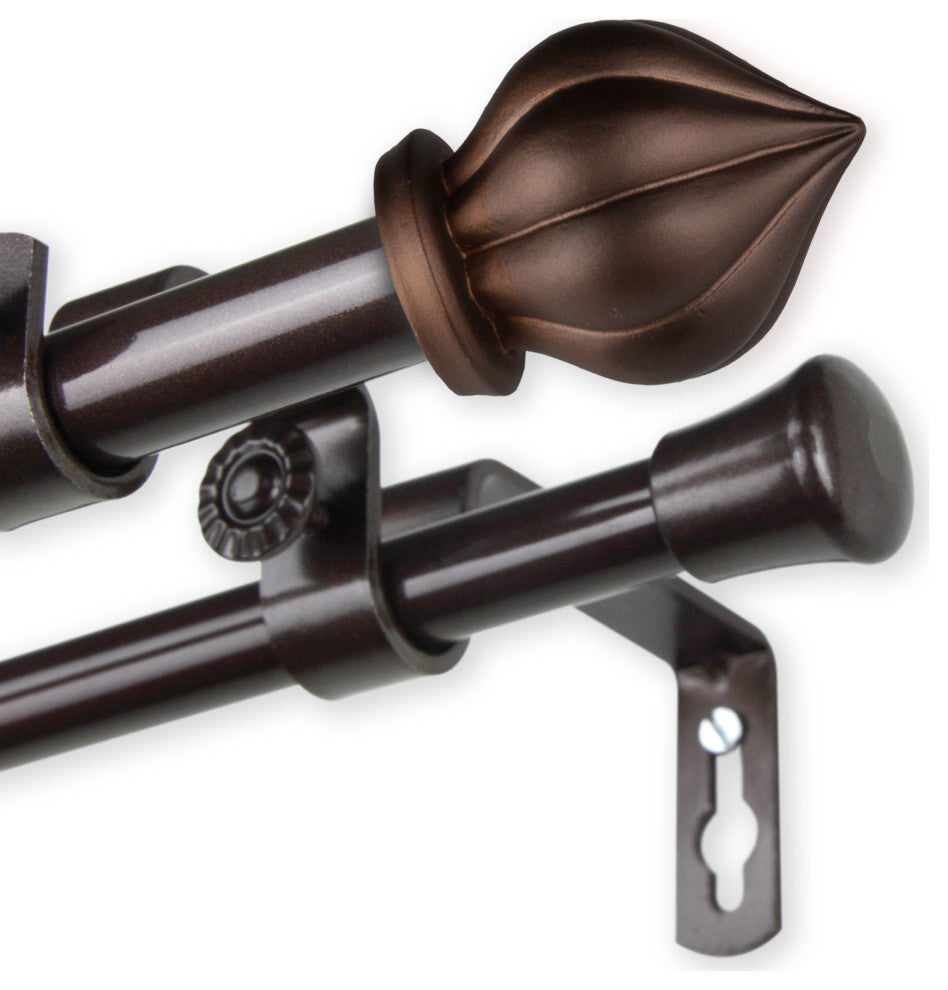 Meda 5/8" Double Curtain Rod Cocoa