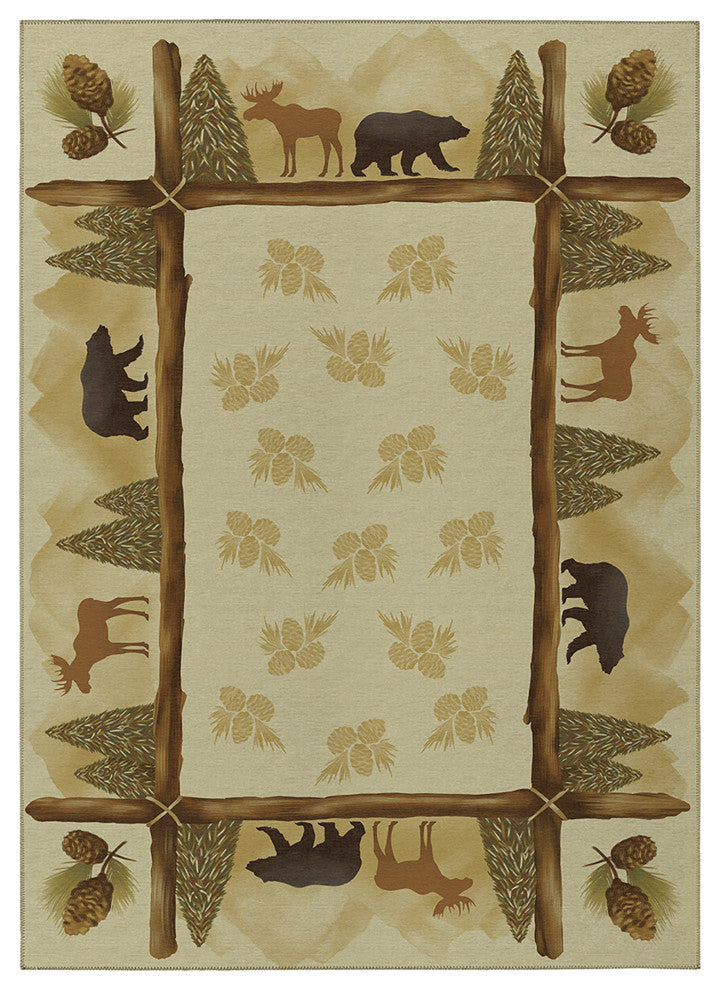 Indoor/Outdoor Excursion EX2 Beige Machine Washable 3' x 5' Rug