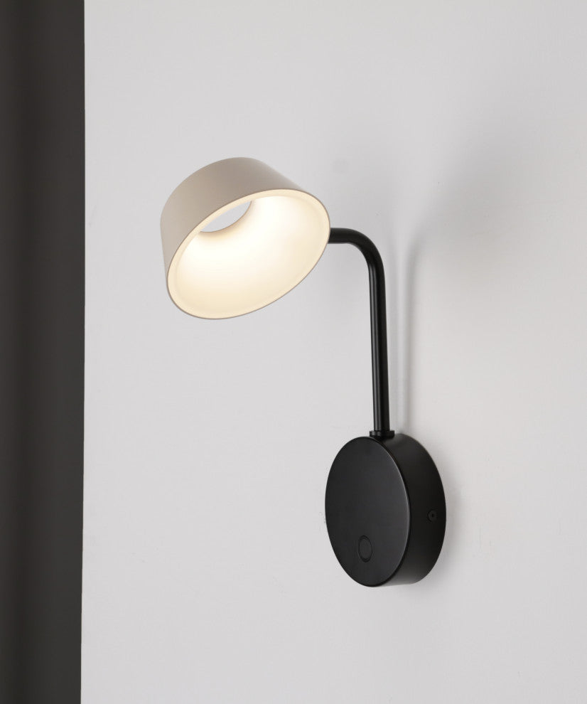 OLO Arm Wall Lamp, Black/Oatmeal