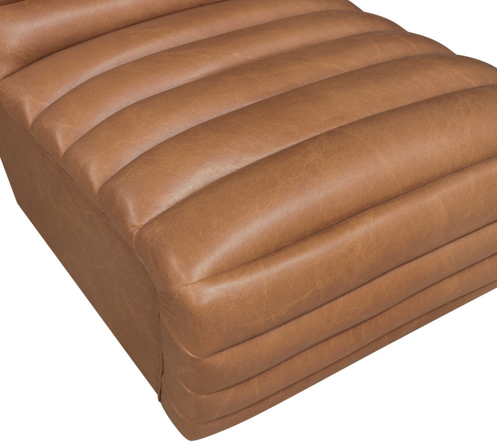 Vega Upholstered Accent Chair, Cognac, Vegan Leather