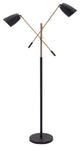 Floor Lamp Light, Steel Metal, Black, Brass, Kitchen Lounge Cafe Bistro Lobby