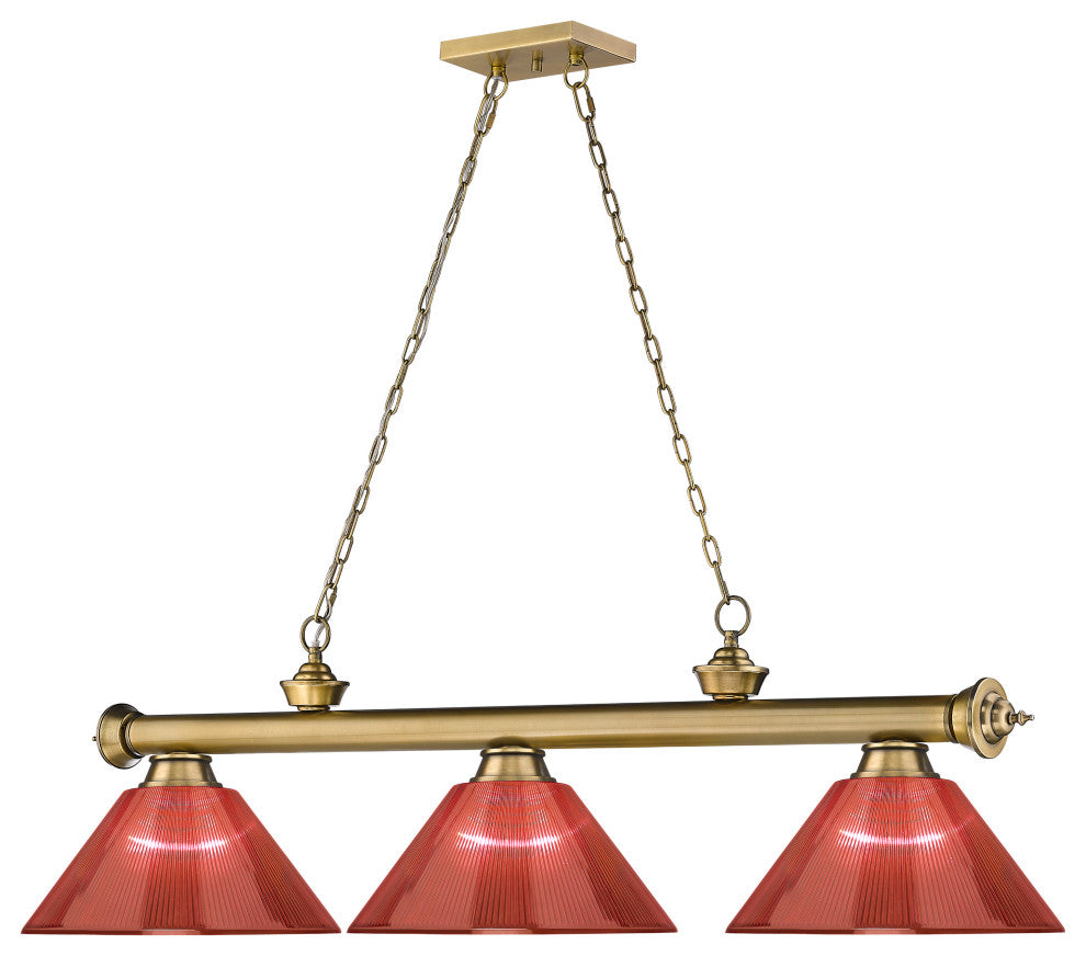 Zlite 2306-3RB-ARBG 3-Light Billiard, Burgundy