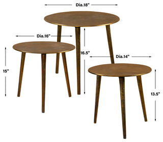 Uttermost Kasai Gold Coffee tables, 3-Piece Set