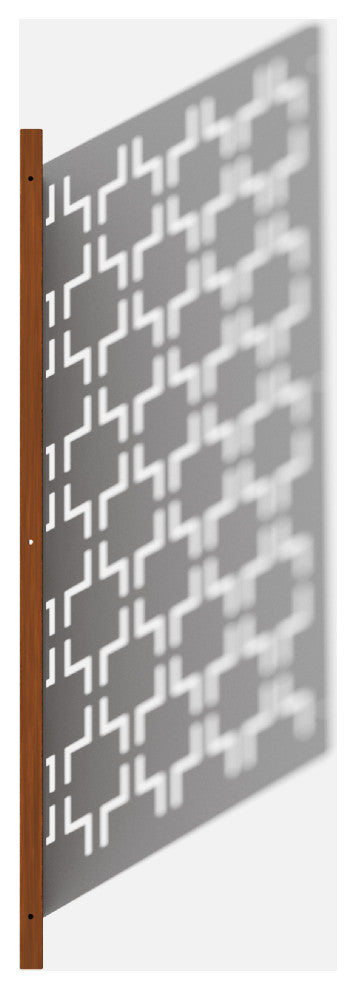 Alta Corten Steel Decorative Screen Panel, Quadra