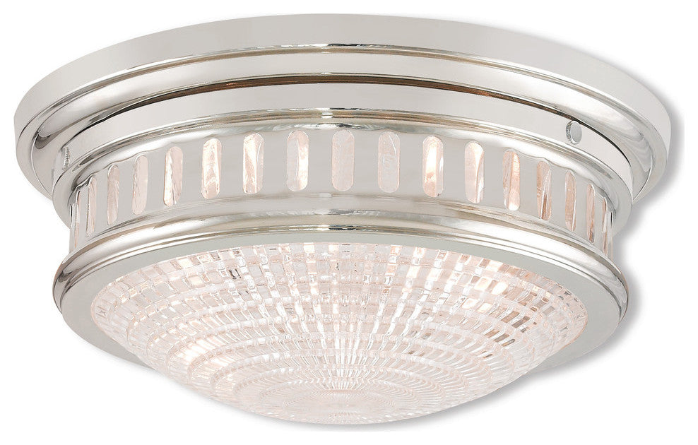 Berwick 2-Light Ceiling Mount, Polished Nickel