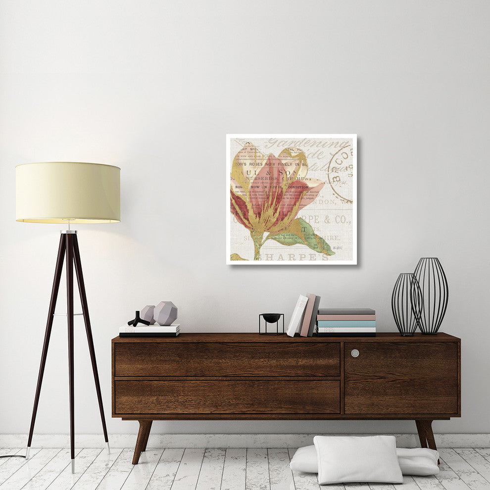 "Bookshelf Botanical III" Digital Paper Print by Katie Pertiet, 32"x32"