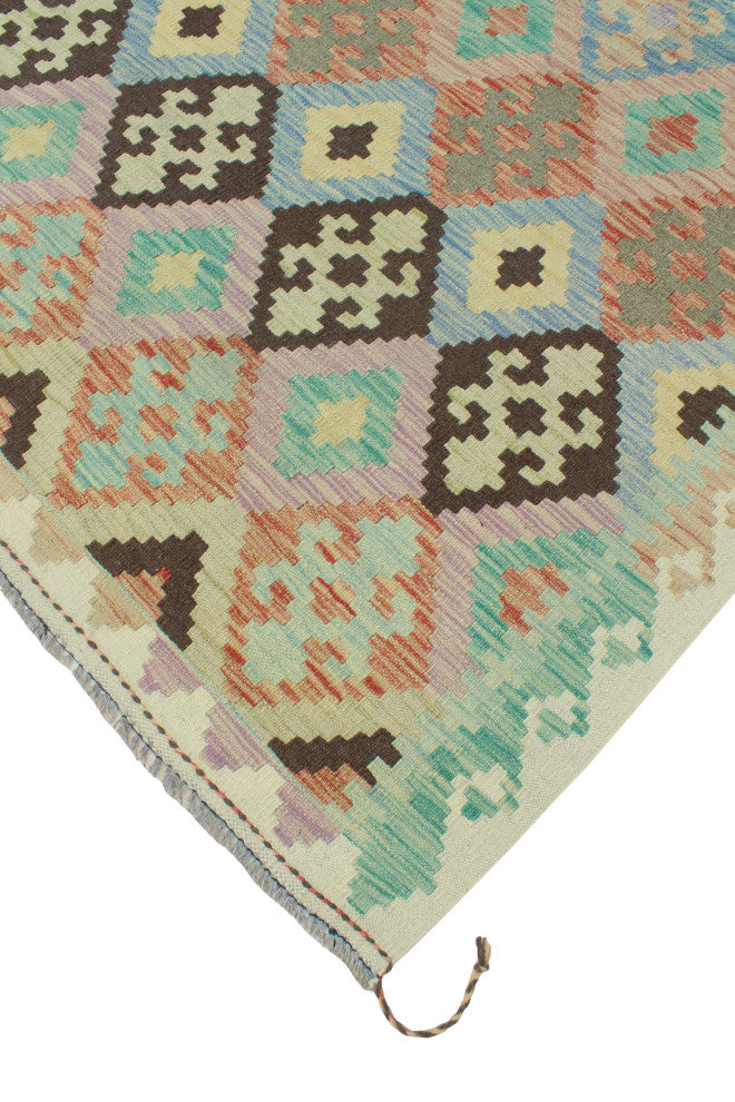 Sun Faded Flatweave Nazhin Rust/Ivory Rug, 5'0x6'8