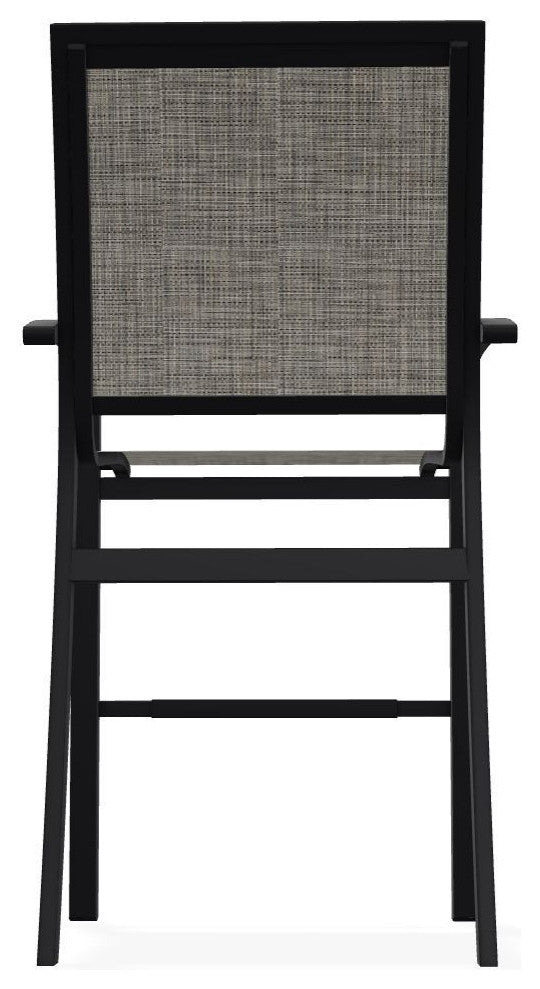 Kendall Sling Bar Height Stackable Outdoor Stool, Storm/Black