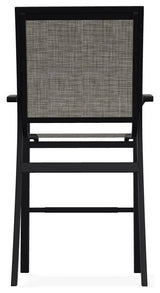 Kendall Sling Bar Height Stackable Outdoor Stool, Storm/Black