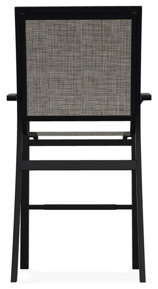 Kendall Sling Bar Height Stackable Outdoor Stool, Storm/Black