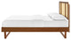 Platform Bed Frame, King Size, Wood, Brown Walnut, Modern Mid-Century, Bedroom