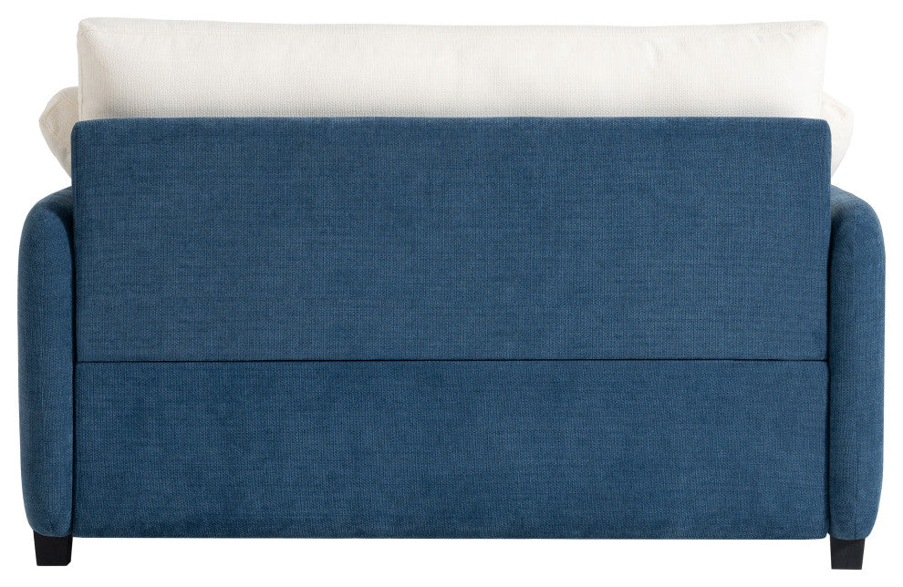 GDF Studio Oversized Chenille Upholstered Accent Armchair With Pillows, Blue