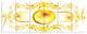 Yellow Exotic Pattern on White, Abstract Art on Canvas, 70"x28", 6 Panels