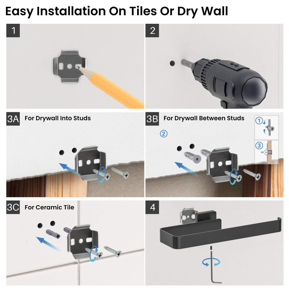 Blaze 2 Piece Bathroom Hardware Set, Matte Black