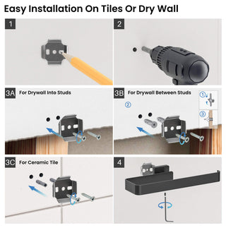 Blaze 2 Piece Bathroom Hardware Set, Matte Black