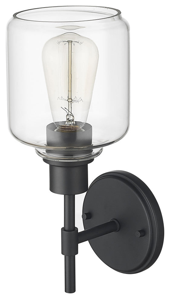 1 Light 5.5" Matte Black Vanity Light