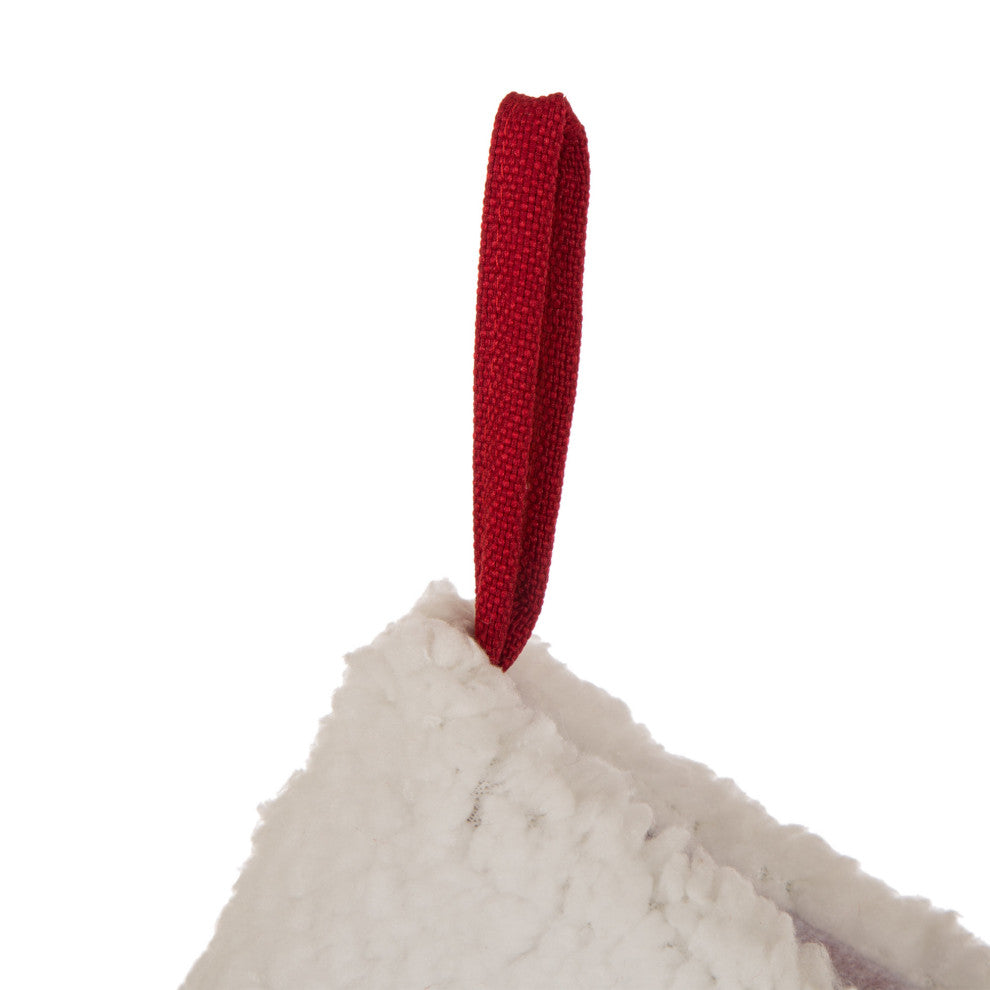 Set of 3 Fabric Christmas Decoration, Stocking and Tree Skirt