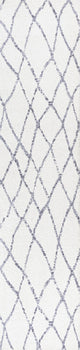 Illi Moroccan Diamond Trellis Ivory/Gray 2 ft. x 10 ft. Runner Rug