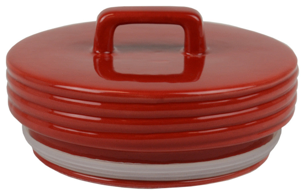 Red Ceramic Cookie Jar
