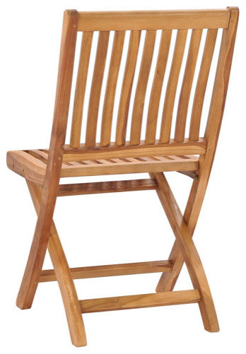 vidaXL 2x Solid Teak Wood Folding Patio Chair Outdoor Garden Lounge Seating