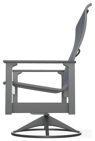 Leeward Sling Outdoor Swivel Rocker, Augustine Denim/Graphite