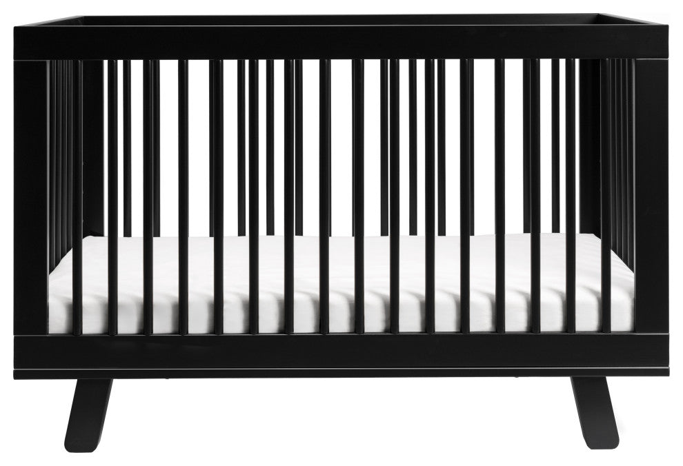 Hudson 3-in-1 Convertible Crib With Toddler Bed Conversion Kit, Black