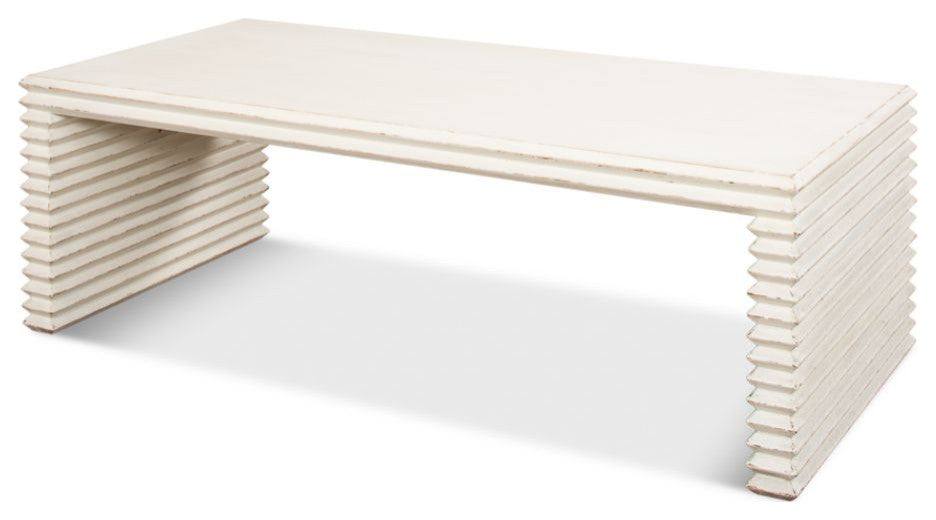 Stacked Cocktail Coffee Table Antique White