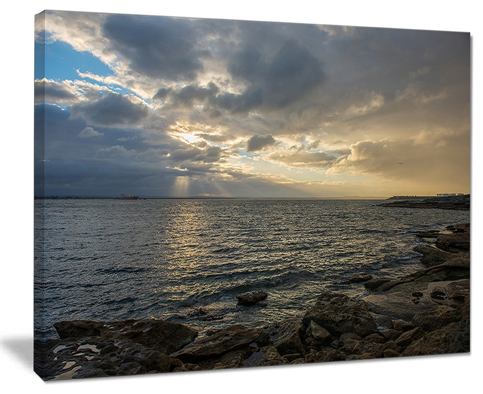 "Cloudy Australian Seashore in Sydney" Canvas Print20"x12"