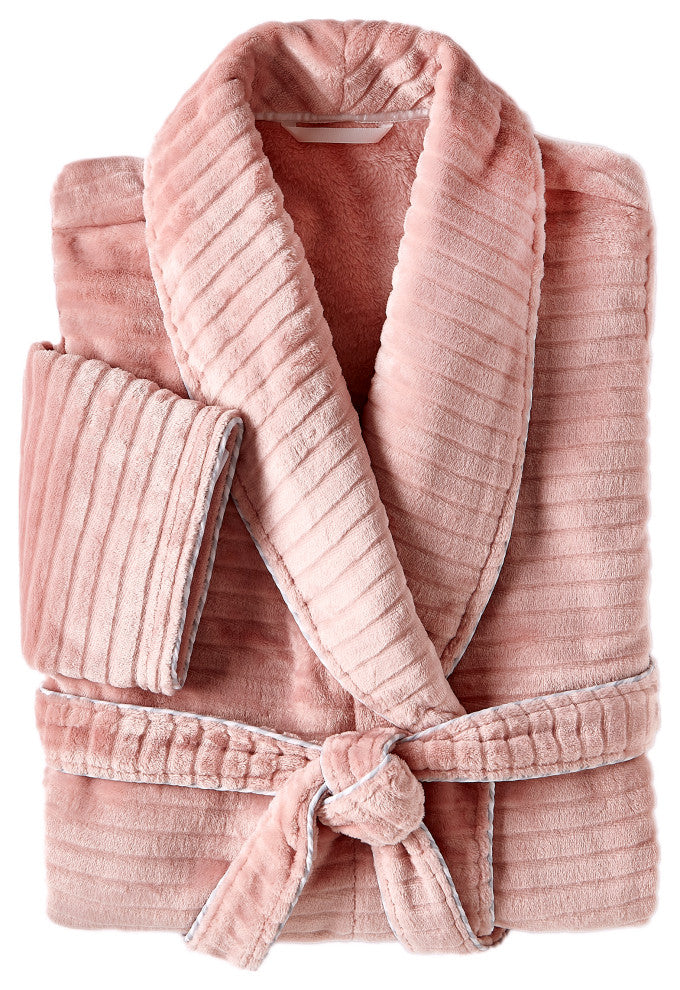 Well Being By Sunham Plush Robe, Blush, X-large