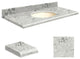 Quartz 43"x22" Vanity Top, Single Faucet Hole, Winter Wonder, Biscuit Bowl