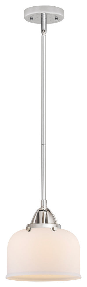 Large Bell Mini Pendant, Polished Chrome, Matte White, Matte White