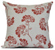 18x18", April, Floral Print Pillow, Coral