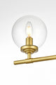 4 Light Brass And Clear Bath Sconce