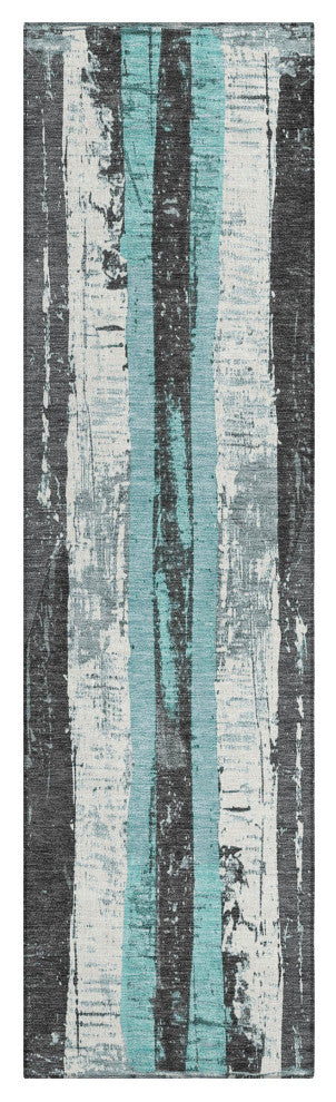 Machine Washable Indoor/Outdoor Chantille ACN1872 Teal 2'3" x 7'6" Runner Rug