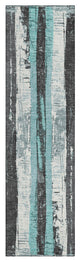 Machine Washable Indoor/Outdoor Chantille ACN1872 Teal 2'3" x 7'6" Runner Rug