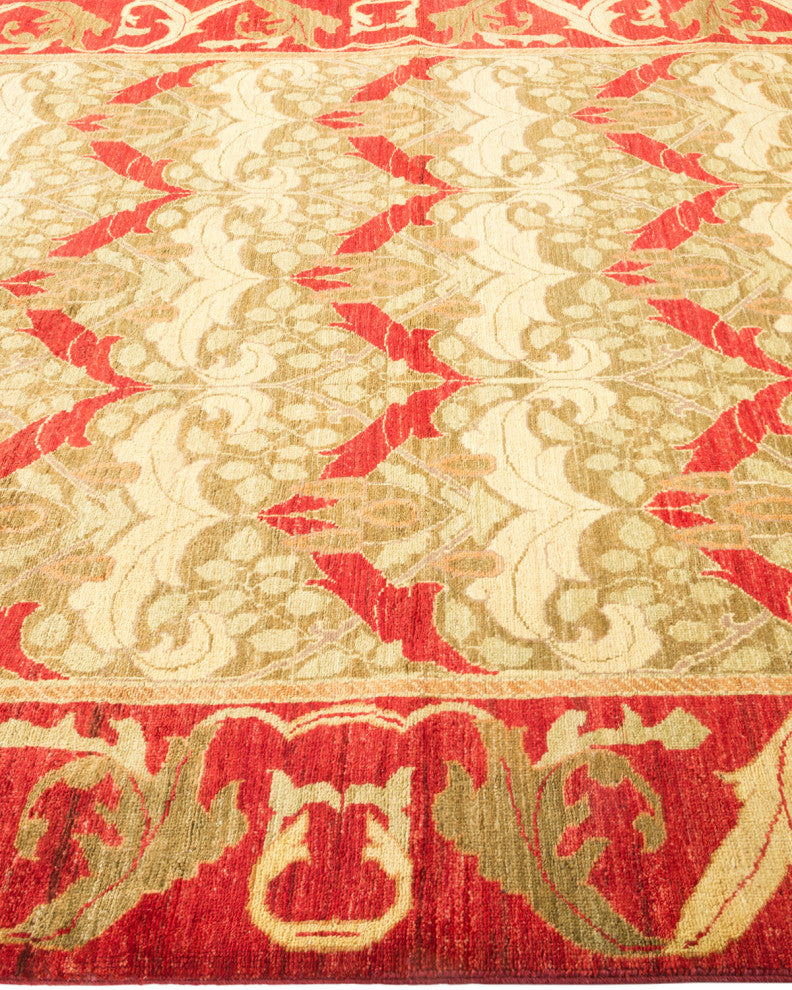 Arts and Crafts, One-of-a-Kind Hand-Knotted Area Rug Red, 5'10"x9'1"