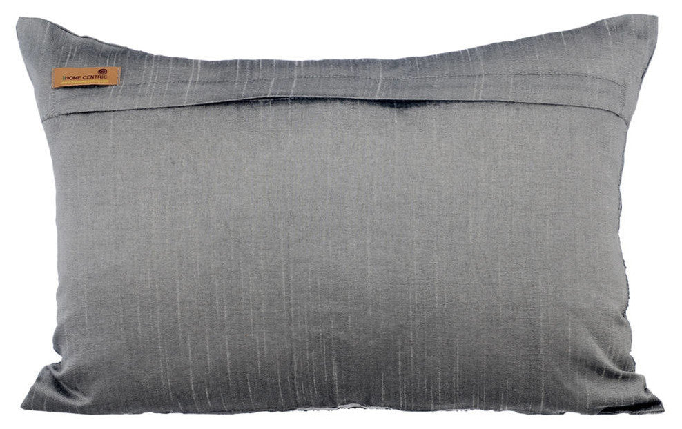 Blue Rectangular Pillow Covers 12"x18" Silk, Turn Blue to Gold