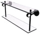 Clearview 22" Two Tiered Glass Shelf, Matte Black