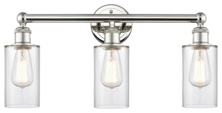 Clymer 3-Light 22" Bath Vanity Light, Polished Nickel, Clear Shade