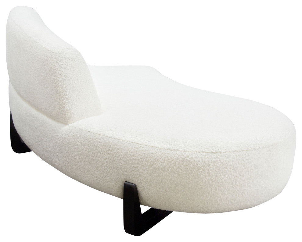 Vesper Curved Armless Left Chaise, White